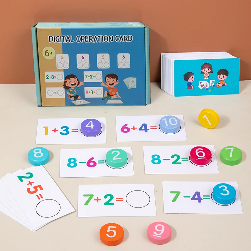 Cooperative Card Game - Kids Montessori Math Toys Arithmetic Card