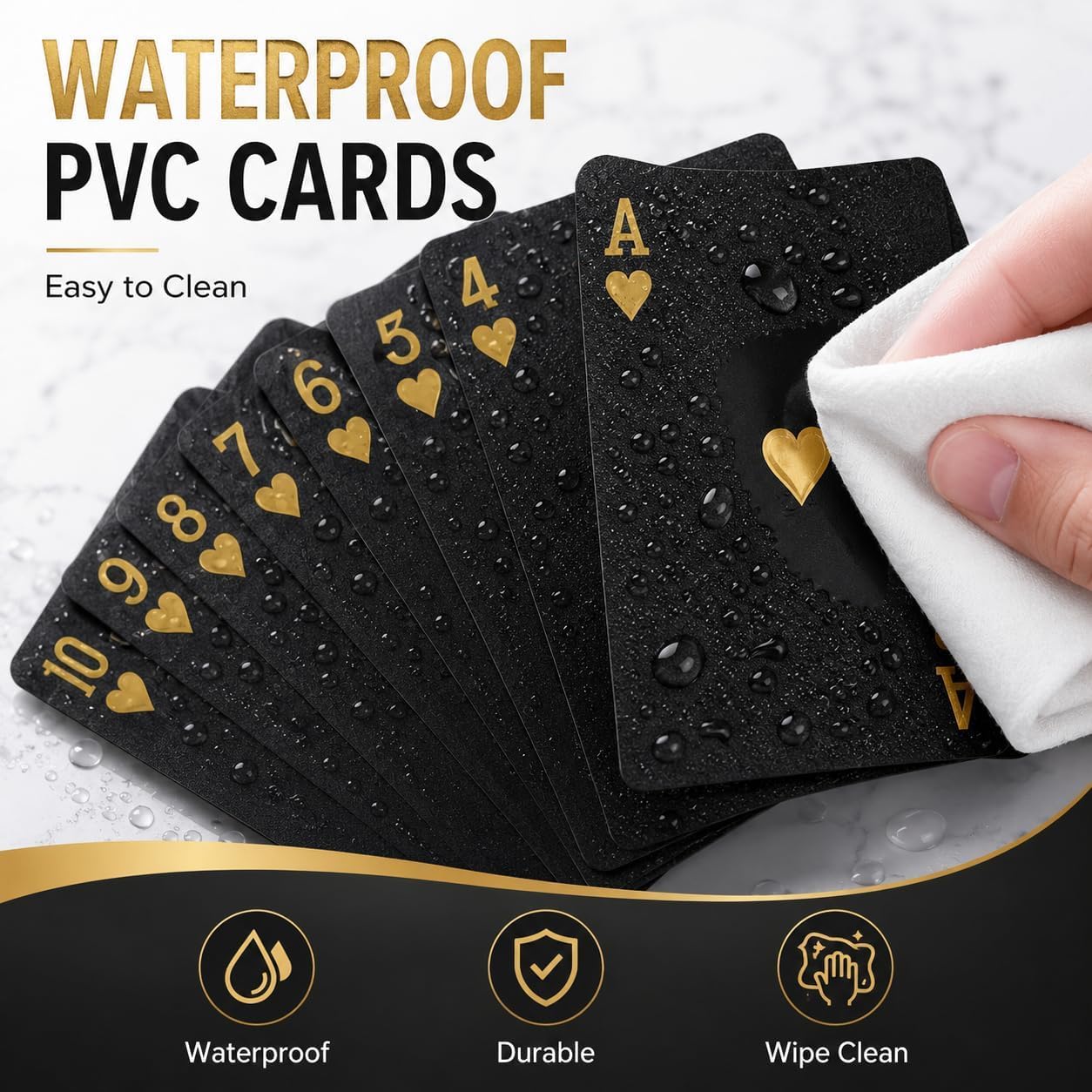 Waterproof Black Gold Playing  - đánh giá và giá Cooperative Card Game