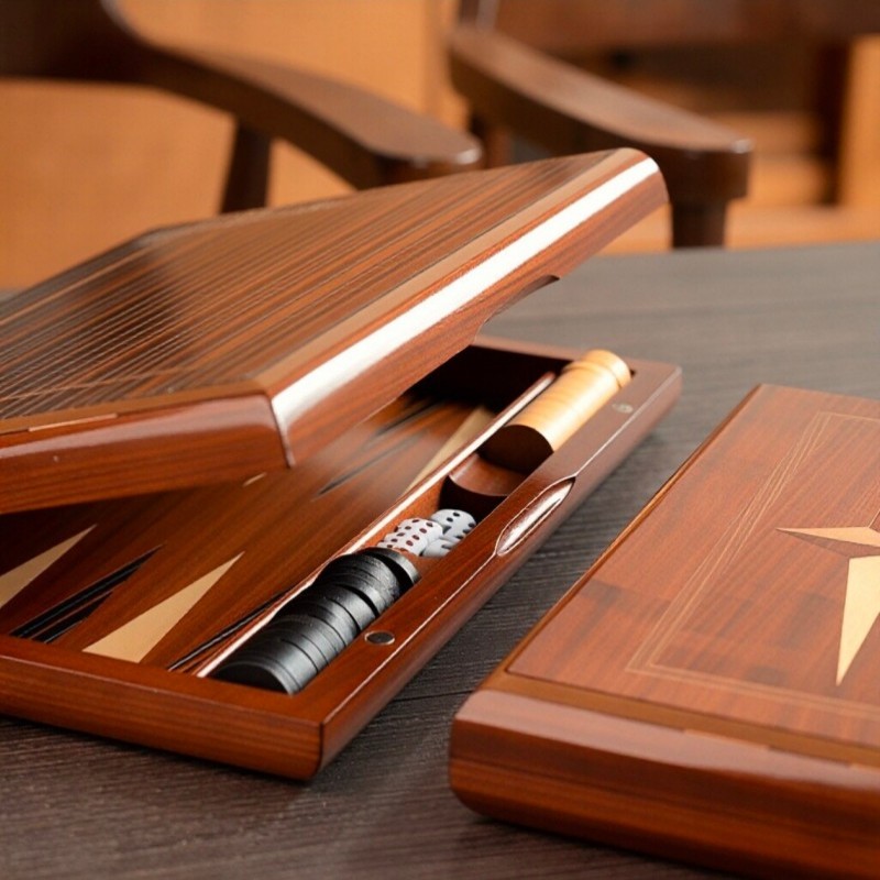 Solid Wood Backgammon 11-19 In - đánh giá và giá Board Game Operation