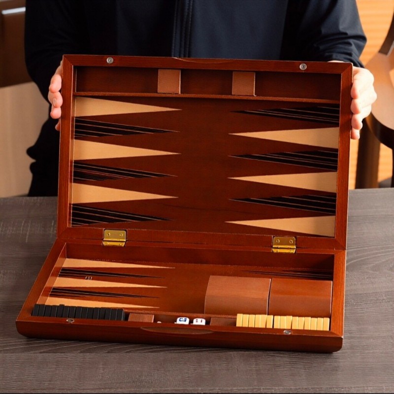 Solid Wood Backgammon 11-19 In - đánh giá và giá Board Game Operation