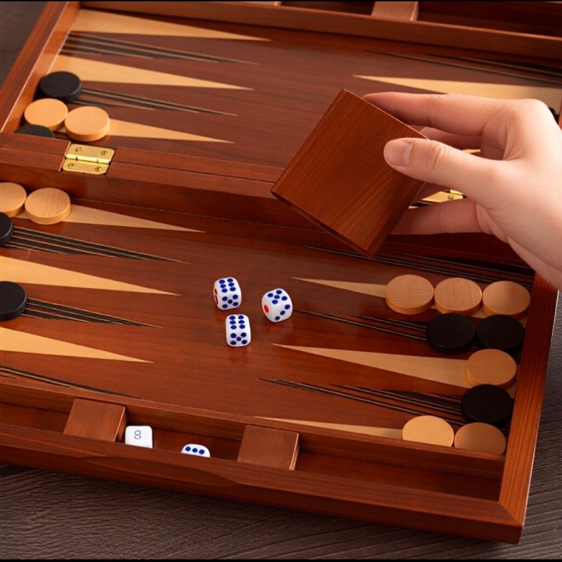 Solid Wood Backgammon 11-19 In - đánh giá và giá Board Game Operation